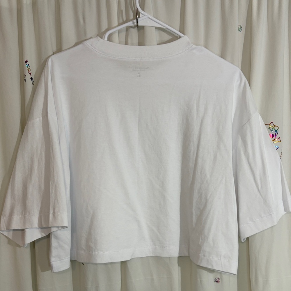 Abercrombie & Fitch White Cropped Crewneck Tee - Picture 3 of 3